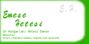 emese hetesi business card